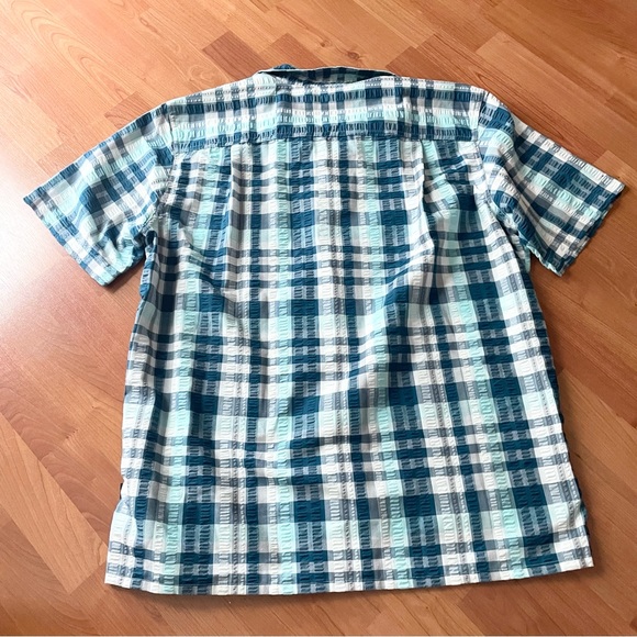 Patagonia Seersucker Blue Plaid Button Down - Picture 3 of 5